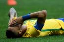 Brazil player Neymar gestures on the field during the Rio 2016 Olympic Games First Round Group A men's football match Brazil vs South Africa, at the Mane Garrincha Stadium in Brasilia on August 4, 2016