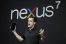 Hugo Barra, product management director of Android, introduces Google's low-cost computer tablet Nexus 7