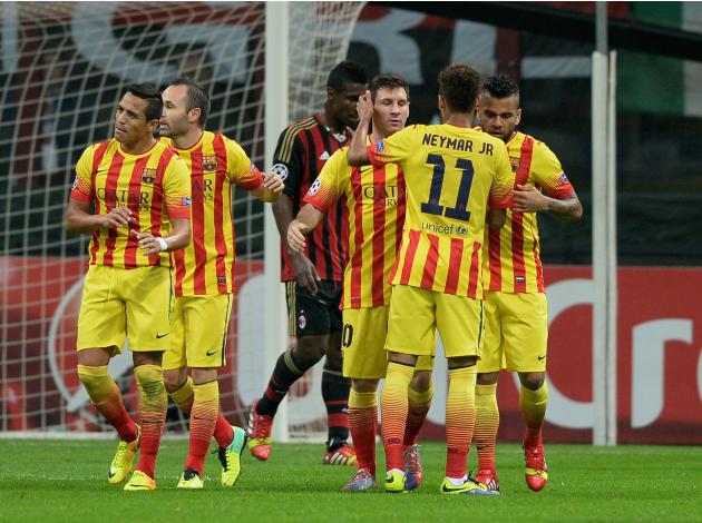 المدرب المساعد للميلان يوضح أسباب اللعب دون مهاجمين ضد برشلونة Ac-milan-v-fc-barcelona-20131022-192751-883