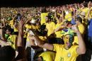 Brazil soccer fans celebrate their team's victory over Chile after a penalty shootout at a World Cup round of 16 match at Mineirao Stadium in Belo Horizonte, Brazil, Saturday, June 28, 2014. Brazil won 3-2 on penalties after the game ended 1-1. (AP Photo/Petr David Josek)