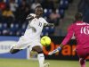 Mali's goalkeeper Soumbeyla Diakite makes a save from Ghana's Sulley Muntari during their African Nations Cup Group D soccer match in Franceville Stadium