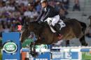 Germany's Michael Jung, pictured on August 31, 2014, stands to win £80,000 for coming first at Badminton Horse Trials