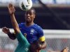 Brazil's Dede and South Africa's McCarthy fight for the ball during their international friendly soccer match in Sao Paulo