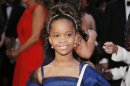 Quvenzhane Wallis, best actress nominee for her role in "Beasts of the Southern Wild", arrives at the 85th Academy Awards in Hollywood