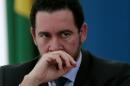 Brazil's interim Planning minister Dyogo Henrique de Oliveira looks on during a news conference at the Planalto Palace in Brasilia