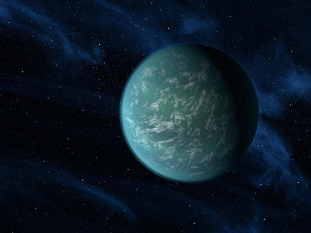 This undated handout artist rendering provided by NASA shows Kepler-22b, a planet known to comfortably circle in the habitable zone of a sun-like star. It is the first planet that NASA's Kepler missio