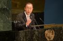 UN Secretary General Ban Ki-moon speaks during the 70th session of the United Nations General Assembly on September 25, 2015 in New York