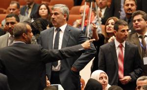 Members of the newly elected Iraqi parliament point&nbsp;&hellip;