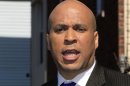 FILE - In this April 13, 2012 file photo, Newark, N.J. Mayor Cory Booker speaks in Newark. Booker, an Obama ally, is the latest politician in damage-control mode in a presidential race already noteworthy for the informal spokespeople who veer wildly off message. His criticism of 