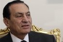 Egypt's President Mubarak attends meeting with UAE Foreign Minister Sheikh Abdullah bin Zayed al-Nahayan at presidential palace in Cairo