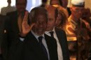 U.N.-Arab League envoy Kofi Annan arrives at a hotel in Damascus