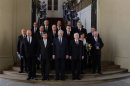 Czech Republic's President Milos Zeman and newly appointed members of the government pose for a group photo at Prague Castle in Prague
