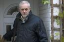 Britain's opposition Labour Party leader Jeremy Corbyn leaves in home in London