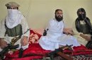 File photo of deputy Pakistani Taliban leader Wali-ur-Rehman speaking to a group of reporters in Shawal town