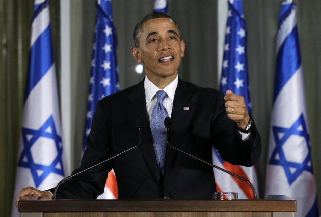 President Barack Obama gestures as he speaks during a joint news conference with Israeli Prime Minister Benjamin Netanyahu, Wednesday, March 20, 2013, at the prime minister's residence in Jerusalem. (AP Photo/Carolyn Kaster)