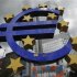 A general view of a structure of the Euro currency sign is seen in front of the European Central Bank (ECB) headquarters in Frankfurt