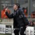 Dijon's head coach Carteron directs his players during their French Ligue 1 soccer match in Marseille
