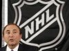 NHL commissioner Gary Bettman speaks to the media in New York