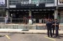 The Movida bar is pictured after a grenade attack in Puchong, on the outskirts of Kuala Lumpur, Malaysia