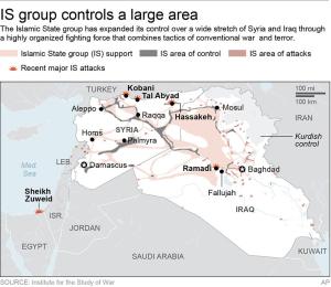 Map locates the Islamic State groupÃ¢â¬â¢s area of support &hellip;
