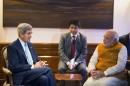 U.S. Secretary of State Kerry meets with Indian PM Modi at the Prime Minister's residence in New Delhi