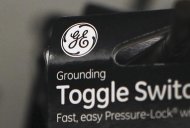 A General Electric Company (GE) logo is seen on a toggle switch package in New York January 18, 2012. REUTERS/Shannon Stapleton