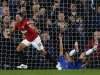 Manchester United's Hernandez celebrates his goal against Chelsea during their English Premier league soccer match at Stamford Bridge in London