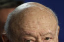 FILE - In this March 1, 2011 file photo, former New York Mayor Ed Koch speaks during a news conference in Albany, N.Y. Koch, 88, was released from a New York City hospital on Saturday, Jan. 26, 2013. This was Koch's third hospital stay since September 2012. (AP Photo/Mike Groll, File)