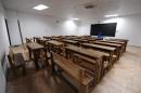 View of school benches in a classroom in Libreville on October 10, 2012