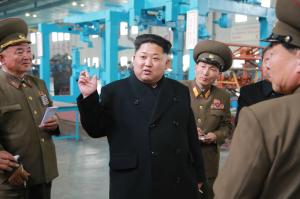 North Korean leader Kim Jong-Un (C) inspects an industrial&nbsp;&hellip;