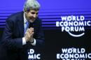 U.S. Secretary of State Kerry acknowledges the public after making a special address at the World Economic Forum in the Swiss mountain resort of Davos