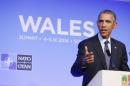 U.S. President Barack Obama speaks at a news conference at the conclusion of the NATO Summit at the Celtic Manor Resort in Newport, Wales