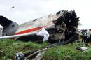 Wreckage of a plane that crashed in Lagos on October 3, 2013