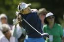 Lizette Salas drives on the 16th hole during the first round of the Meijer LPGA Classic golf tournament at Blythefield Country Club, Thursday, July 23, 2015, in Belmont, Mich. (AP Photo/Carlos Osorio)