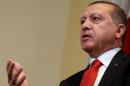 Turkish President Tayyip Erdogan speaks during an interview in New York