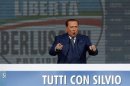 Il leader del Pdl Silvio Berlusconi sabato scorso durante la manifestaizone del partito a Roma