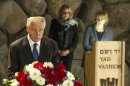 US Secretary of Defense Chuck Hagel, front, places a wreath at the Hall of Remembrance as he tours Yad Vashem in Jerusalem, on April 21, 2013. (AP PhotoJim Watson, Pool)
