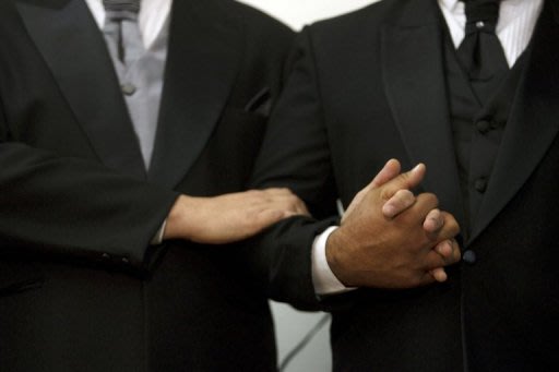 Una ceremonia colectiva de matrimonios entre parejas homosexuales celebrada en Sao Paulo