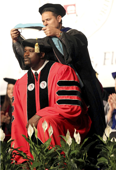 Shaquille O'Neal receives his Doctorate