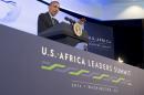 US President Barack Obama speaks during a press conference at the conclusion of the US - Africa Leaders Summit at the US State Department in Washington, August 6, 2014