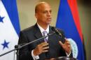 Belize's prime minister Dean Barrow answers questions from the press in Tegucigalpa, Honduras on November 7, 2012