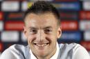 England's Jamie Vardy smiles during a press conference at Les Fontaines in Chantilly, France, Saturday, June 18, 2016. England will face Slovakia in a Euro 2016 Group B soccer match in Saint-Etienne on Monday, June 20. (AP Photo/Kirsty Wigglesworth)