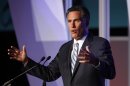 Republican presidential candidate and former Massachusetts Gov. Mitt Romney addresses the U.S. Hispanic Chamber of Commerce in Los Angeles, Monday, Sept. 17, 2012. (AP Photo/David McNew)