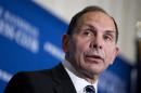 Veterans Affairs Secretary Robert McDonald speaks about his efforts to improve services veterans, Friday, Nov. 7, 2014, during a news conference at the National Press Club in Washington. (AP Photo/Manuel Balce Ceneta)