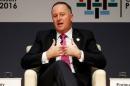 New Zealand's Prime Minister John Key addresses the audience during a meeting at the APEC (Asia-Pacific Economic Cooperation) Ceo Summit in Lima