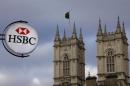 A branch of HSBC bank is seen near Westminster Abbey, in central London