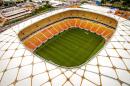 This photo released by Portal da Copa shows Arena da Amazonia stadium on the day of its inauguration in Manaus in the state of Amazonas, Brazil, Sunday, March 9, 2014. Three stadiums still have to be finished, including the one hosting the opener in Sao Paulo in about three months. (AP Photo/Jose Zamith, Portal da Copa)
