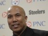 FILE - In a Tuesday, March 20, 2012 file photo, former Pittsburgh Steelers receiver Hines Ward answers a question after announcing his retirement from the NFL at the Steeler's offices in Pittsburgh. Joshua Van Auker, 26, of Pittsburgh, who claims his girlfriend once had a “physical relationship” with retired Pittsburgh Steelers wide receiver Hines Ward, was in custody Friday, Oct. 19, 2012 on charges he tried to extort $15,000 from the player by threatening to release evidence the player had paid for sex. Van Auker was awaiting arraignment on two felony counts of attempted extortion. Van Auker was arrested Thursday in Pittsburgh by detectives from the Allegheny County District Attorney's Office after he allegedly met with Ward's personal assistant, Raymond Burgess, who paid him the money in exchange for unspecified “materials” in an envelope that Van Auker said could prove his claims, according to a five-page criminal complaint. (AP Photo/Gene J. Puskar, File)