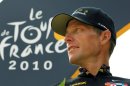 FILE - In this July 25, 2010, file photo, Lance Armstrong looks back on the podium after the 20th and last stage of the Tour de France cycling race in Paris, France. The U.S. Anti-Doping Agency says its review board has made a unanimous recommendation to file formal doping charges against Armstrong. That will move the case to an arbitration hearing if Armstrong chooses to challenge, as he has indicated he would. (AP Photo/Bas Czerwinski, File)