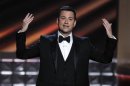 Host Jimmy Kimmel opens the show at the 64th Primetime Emmy Awards in Los Angeles